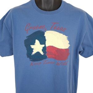 Gruene Texas T Shirt Mens Size Large Blue Armadillo Travel Destination